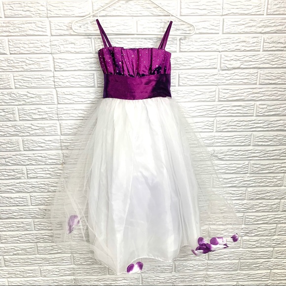 Bona Kids Other - Bona Kids Purple White Formal Tutu Dress Petals